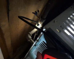 Gas Piping – Leak Detected at a Connection Threaded gas piping connection where a combustible gas detector indicated a leak
