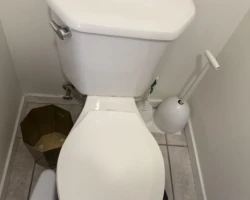 Toilet – Loose at the Floor Toilet base shifting where it meets the bathroom floor, not secured by closet bolts